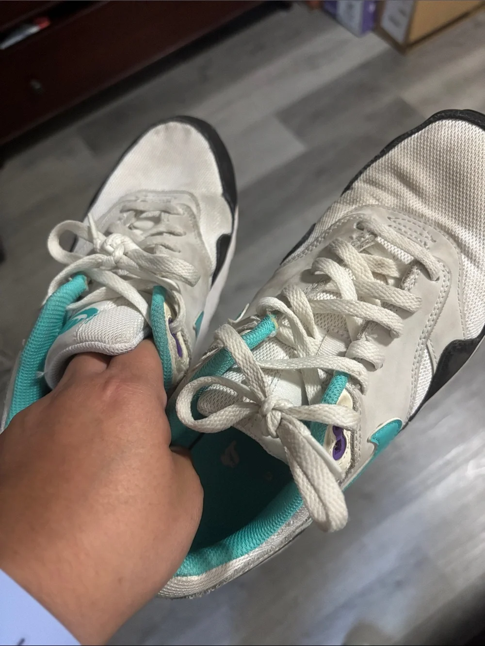 Nike White Teal Accent Women's Sneakers